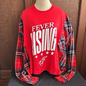 Custom Red Fever Rising Flannel T Shirt